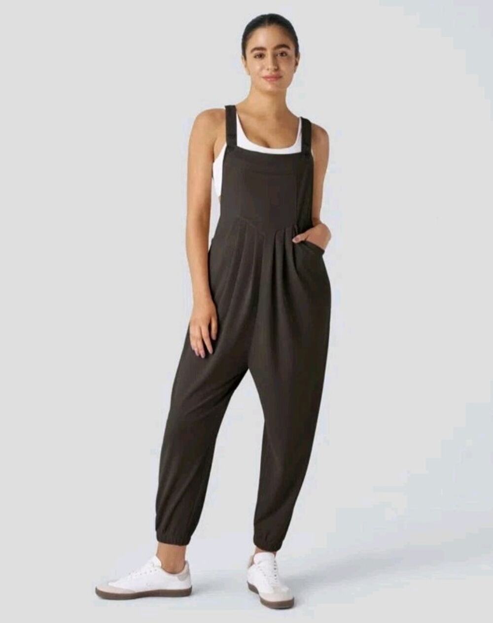 Halara Pockets Waffle Casual Jogger Overalls Sz L| Elevated Everyday Casual Wear